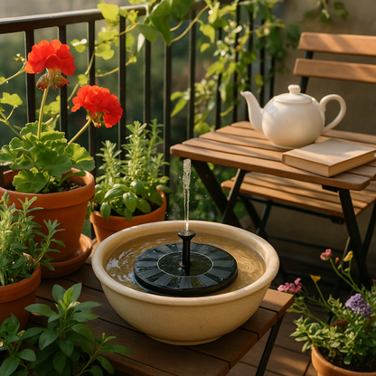 Owiwell™ Solar Garden Fountain – Eco-Friendly Outdoor Water Feature
