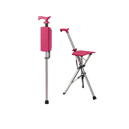 2-in-1 Folding Stool Cane | Walking Stick with Seat for Elderly | Portable Mobility Aid for Seniors