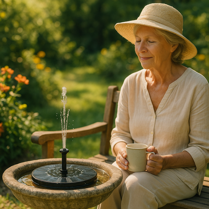 Owiwell™ Solar Garden Fountain – Eco-Friendly Outdoor Water Feature