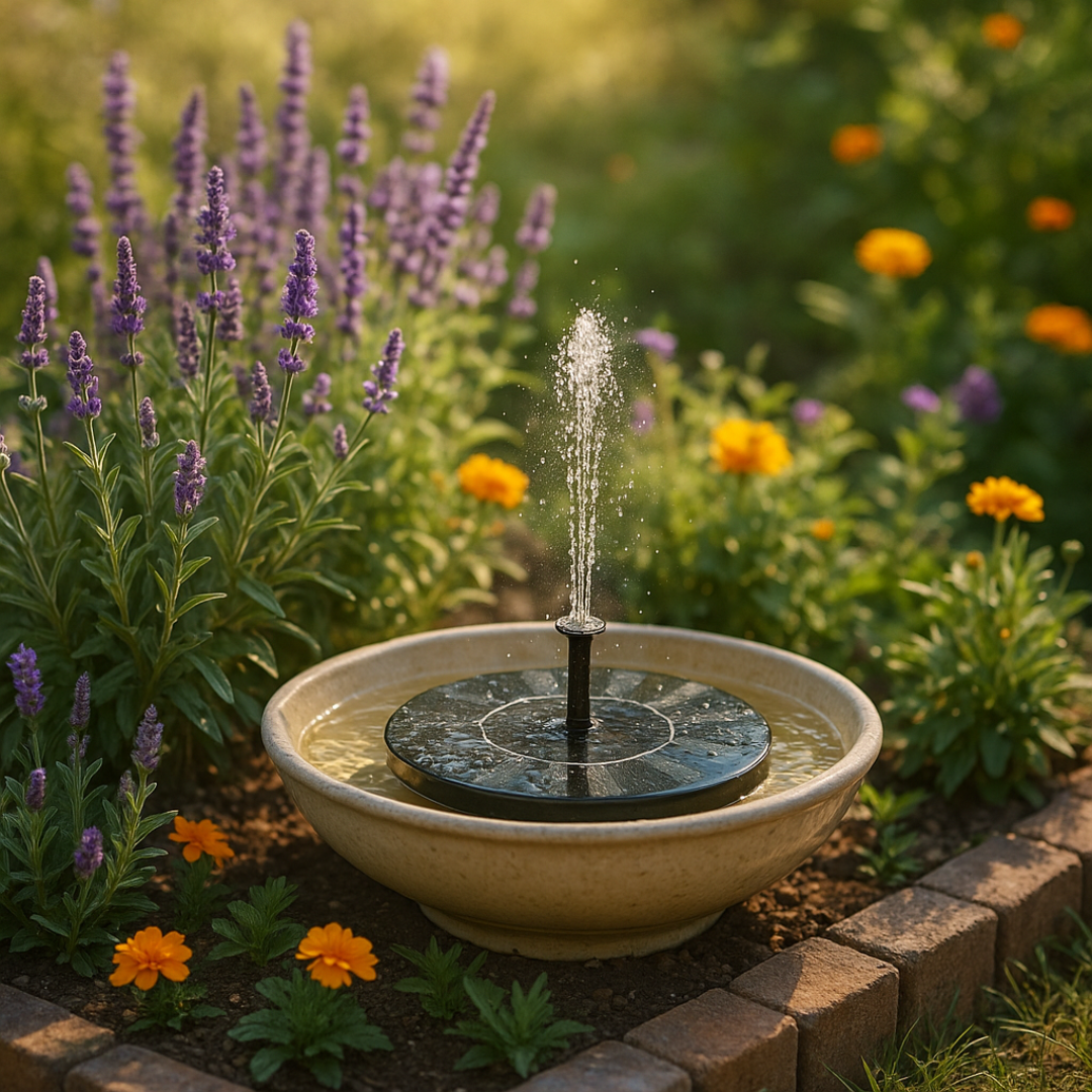 Owiwell™ Solar Garden Fountain – Eco-Friendly Outdoor Water Feature