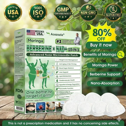 🇺🇸 𝐎𝐟𝐟𝐢𝐜𝐢𝐚𝐥 𝐔𝐒 𝐒𝐭𝐨𝐫𝐞 | 🧑‍⚕️🩺 Acezozla® Moringa · Berberine × NAD+ 𝟏𝟎-𝐢𝐧-𝟏 𝐀𝐝𝐯𝐚𝐧𝐜𝐞𝐝 𝐍𝐚𝐧𝐨 𝐌𝐢𝐜𝐫𝐨𝐧𝐞𝐞𝐝𝐥𝐞 𝐏𝐚𝐭𝐜𝐡 — 𝐎𝐧𝐜𝐞 𝐃𝐚𝐢𝐥𝐲, 𝐕𝐢𝐬𝐢𝐛𝐥𝐞 𝐑𝐞𝐬𝐮𝐥𝐭𝐬 𝐢𝐧 𝟕 𝐃𝐚𝐲𝐬🔥